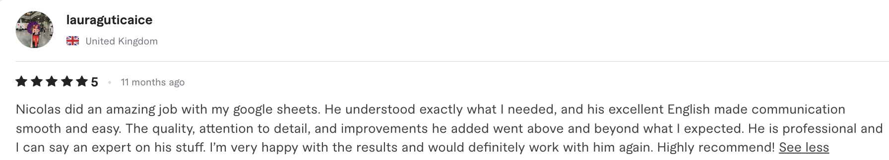 Fiverr Feedback screenshot 9