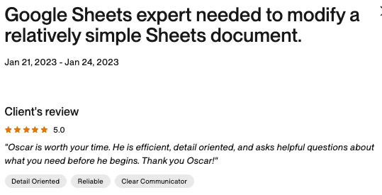 Upwork Feedback screenshot 17