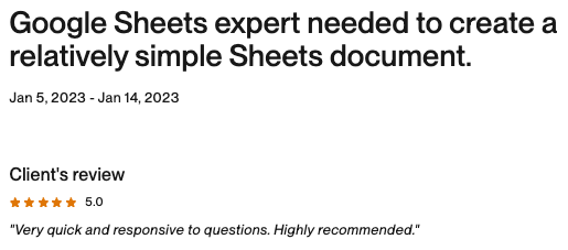 Upwork Feedback screenshot 18