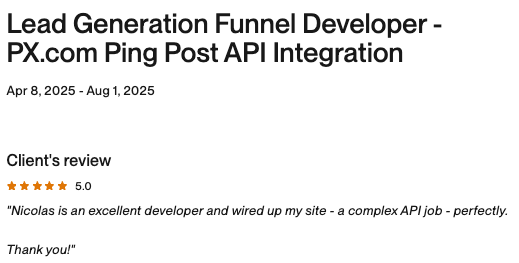 Upwork Feedback screenshot 3