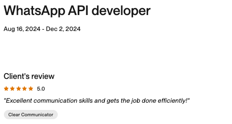 Upwork Feedback screenshot 6